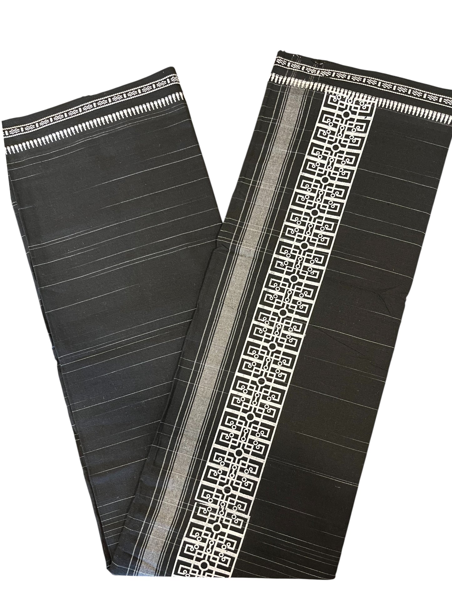 Southloom Black Printed Single Mundu / Otta Mundu / Lungi (South Indian Kerala Dhoti)