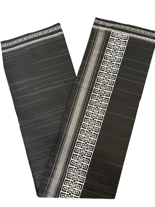 Southloom Black Printed Single Mundu / Otta Mundu / Lungi (South Indian Kerala Dhoti)