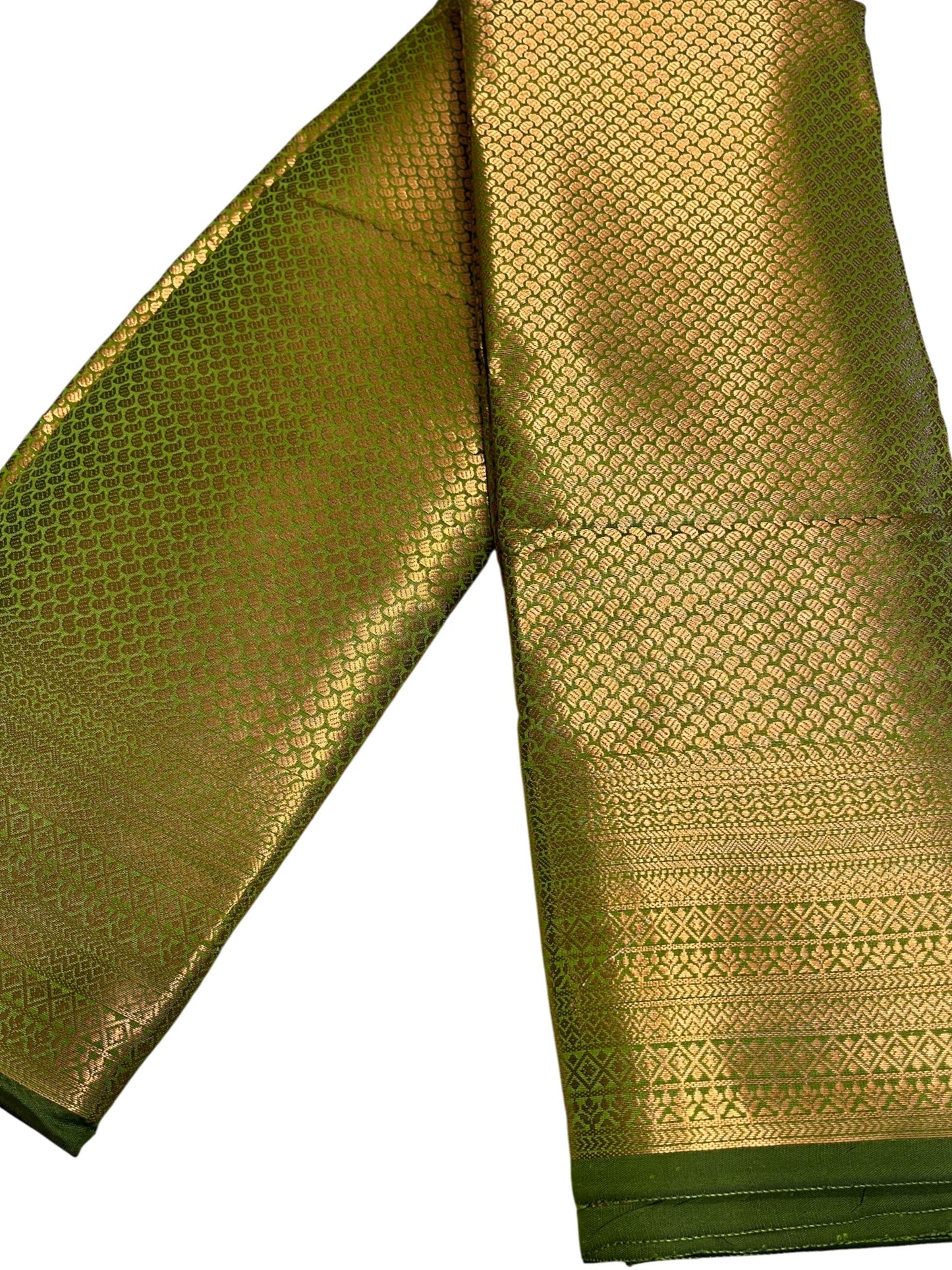 Southloom Semi Silk Brocade Bridal Saree With Woven Borders in Green