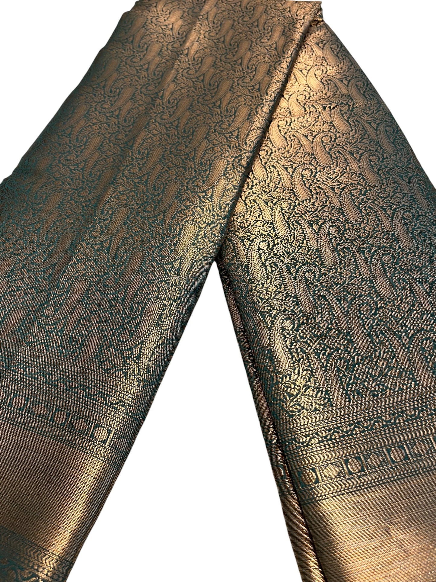 Southloom Premium Semi Silk Zari Work Brocade Saree in Bridal Green with Matching Pallu