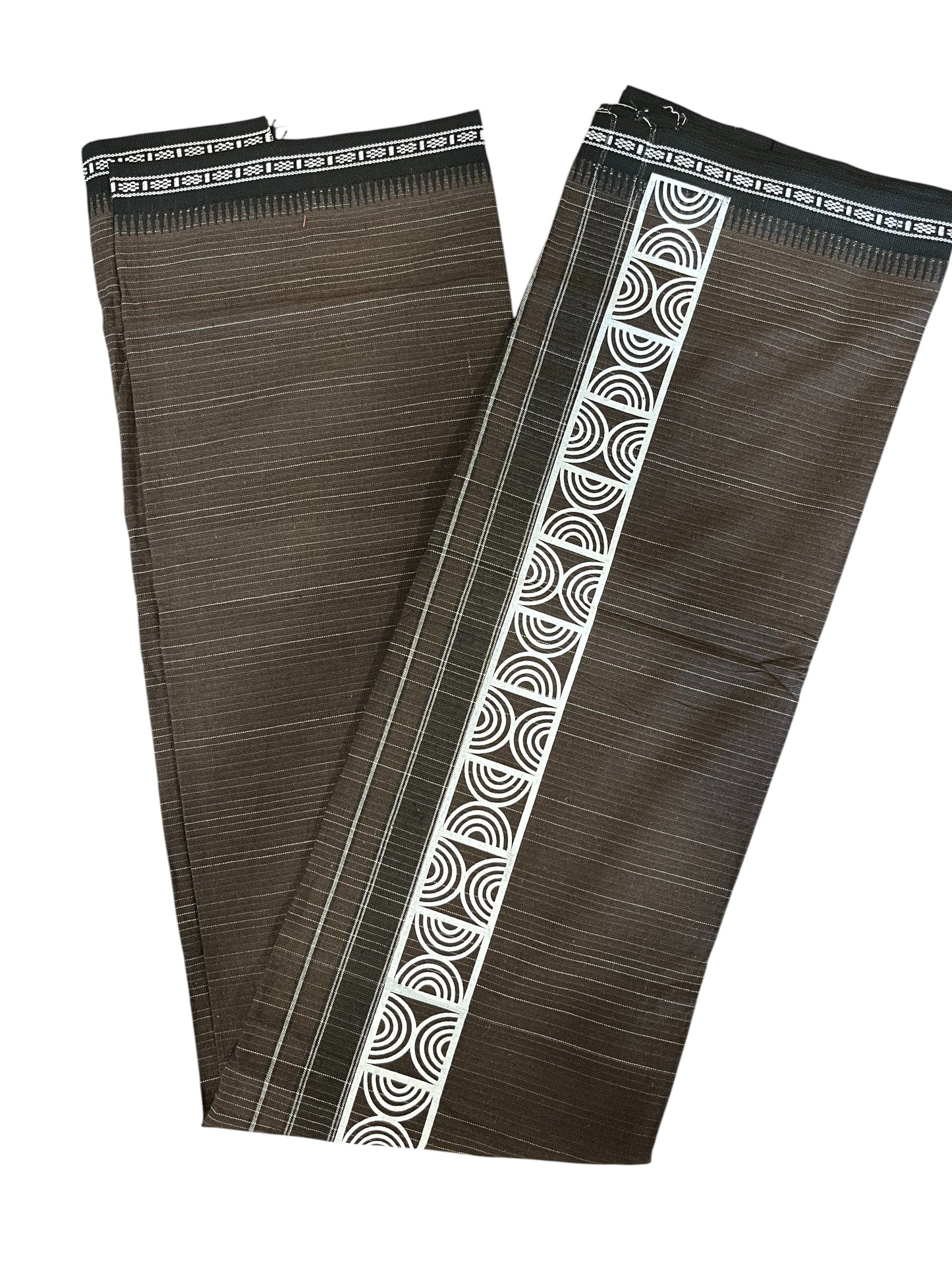 Southloom Brown Printed Single Mundu / Otta Mundu / Lungi (South Indian Kerala Dhoti)
