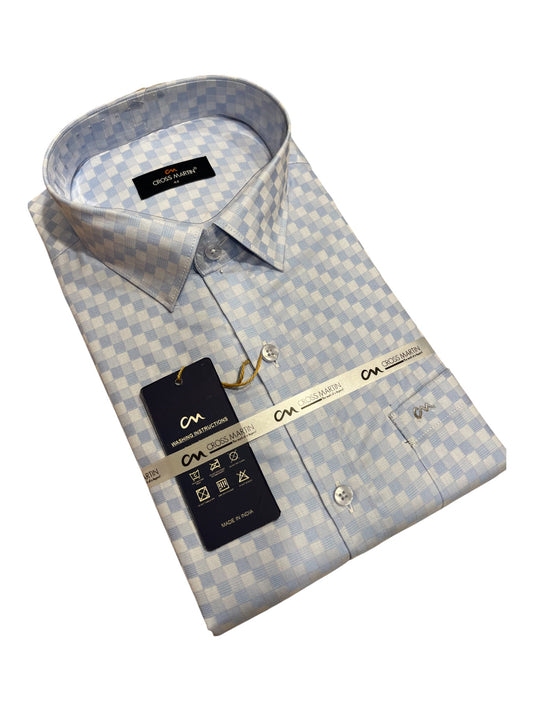 Southloom Pure Cotton Blue Printed Shirt (44 FS)