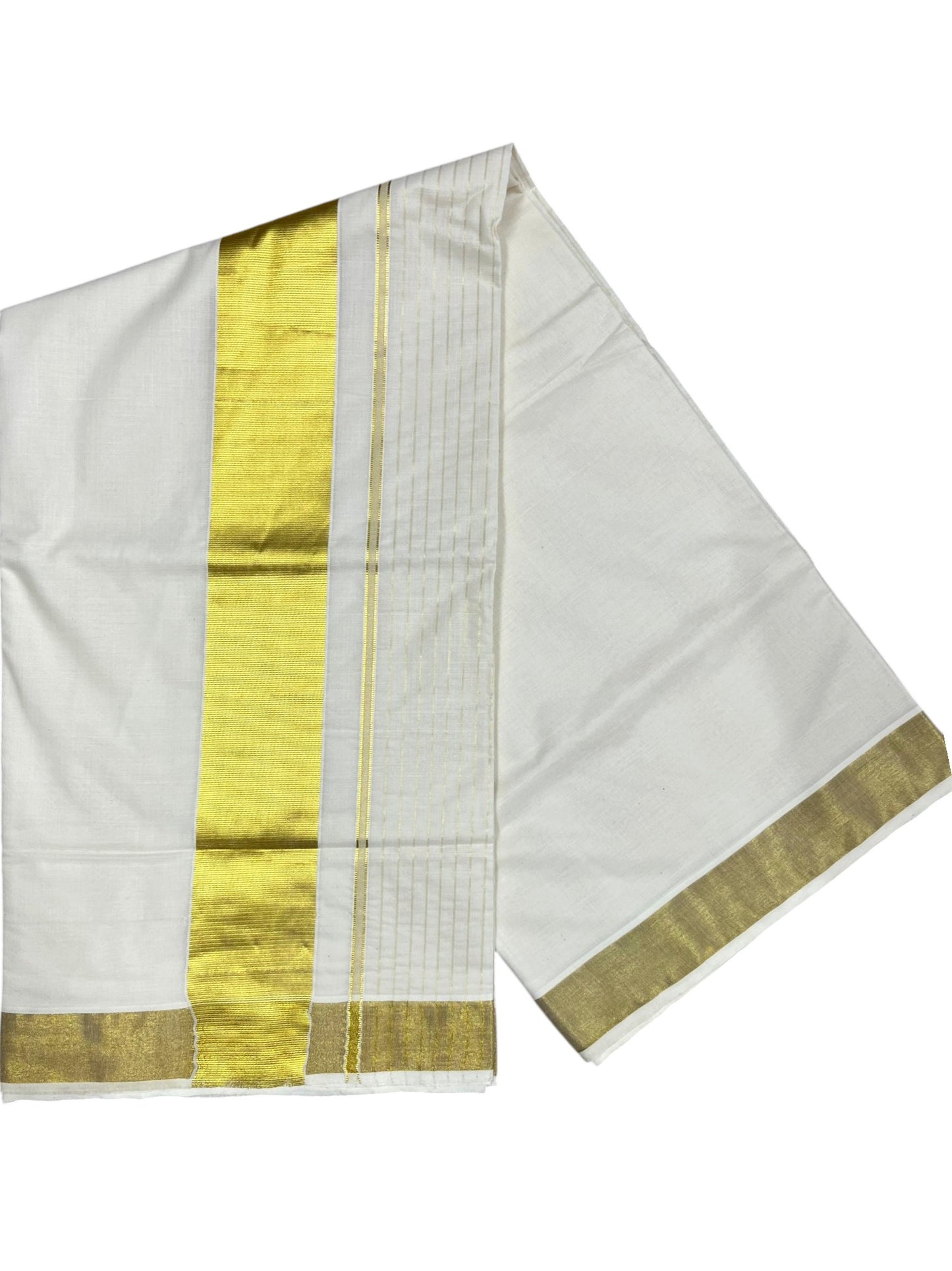Southloom Pure Cotton Kerala Kasavu Saree with 3 inch Border