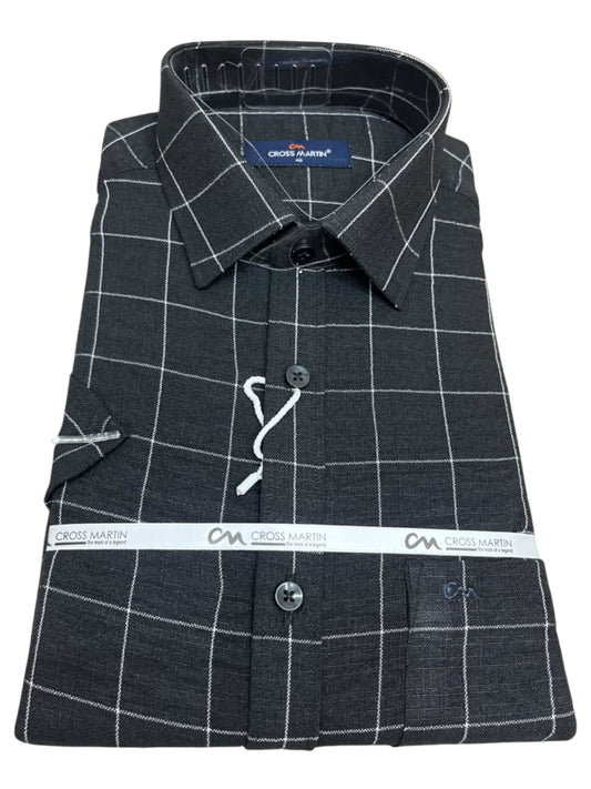 Southloom Pure Cotton Black Check Shirt SLSHIRT 40HS