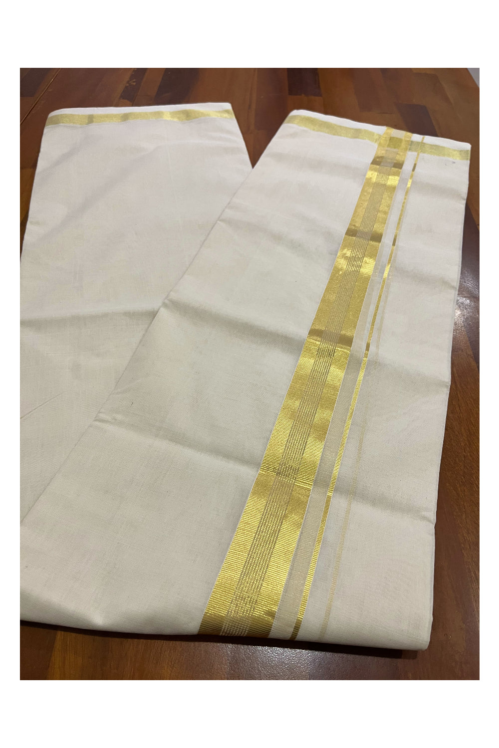 Premium Balaramapuram Unakkupaavu Handloom Kasavu Mundu (South Indian Kerala Dhoti)