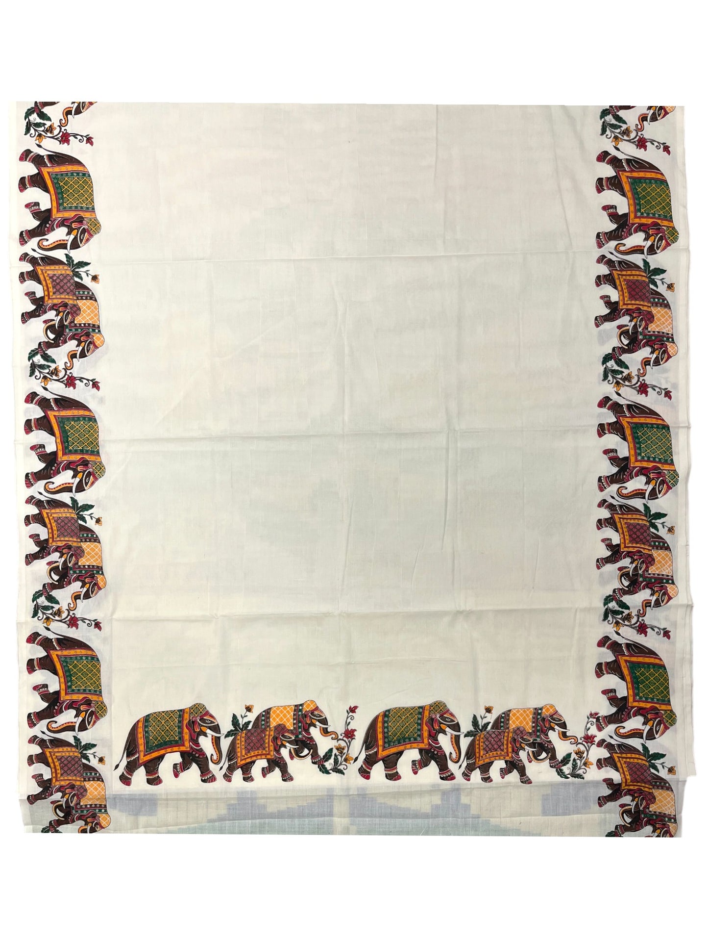 Southloom Kerala Cotton Saree with Elephant Design