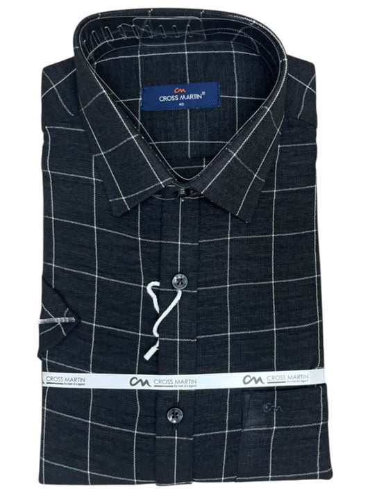 Southloom Pure Cotton Black Check Shirt SLSHIRT 40HS