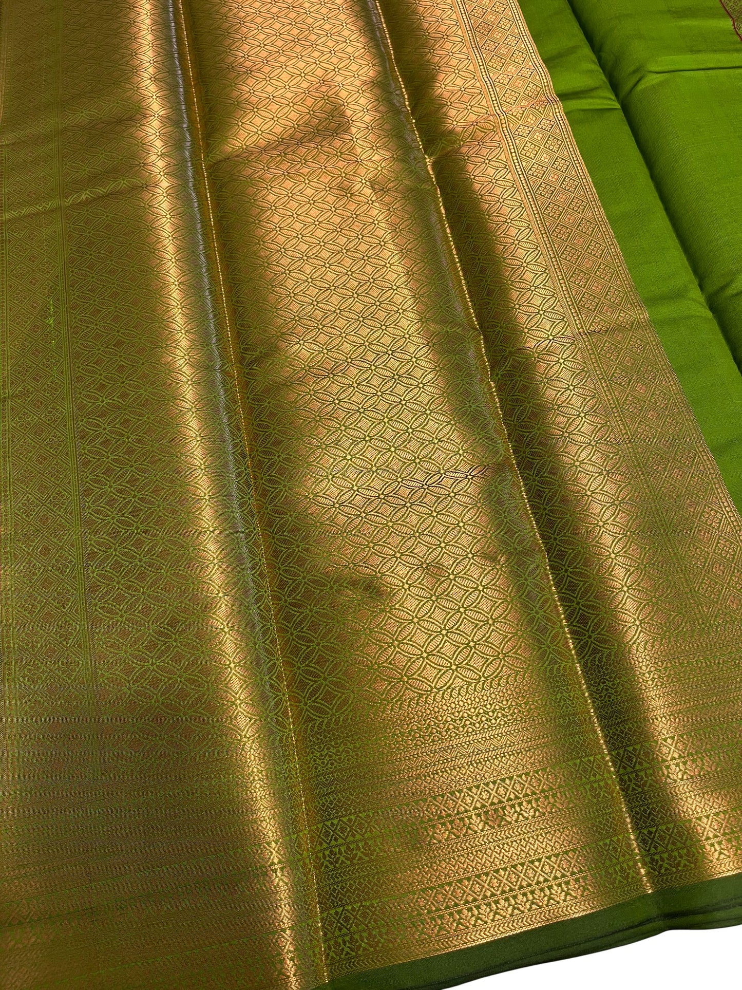 Southloom Semi Silk Brocade Bridal Saree With Woven Borders in Green