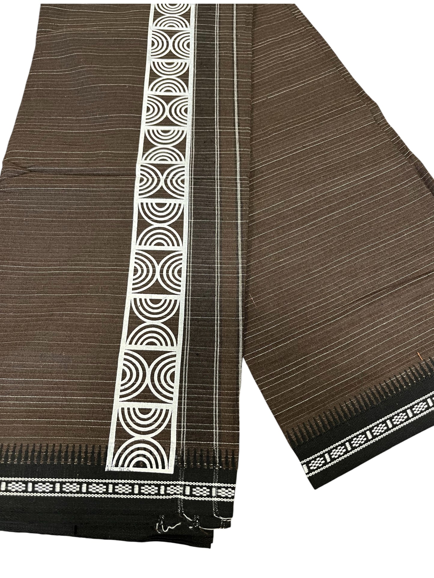Southloom Brown Printed Single Mundu / Otta Mundu / Lungi (South Indian Kerala Dhoti)