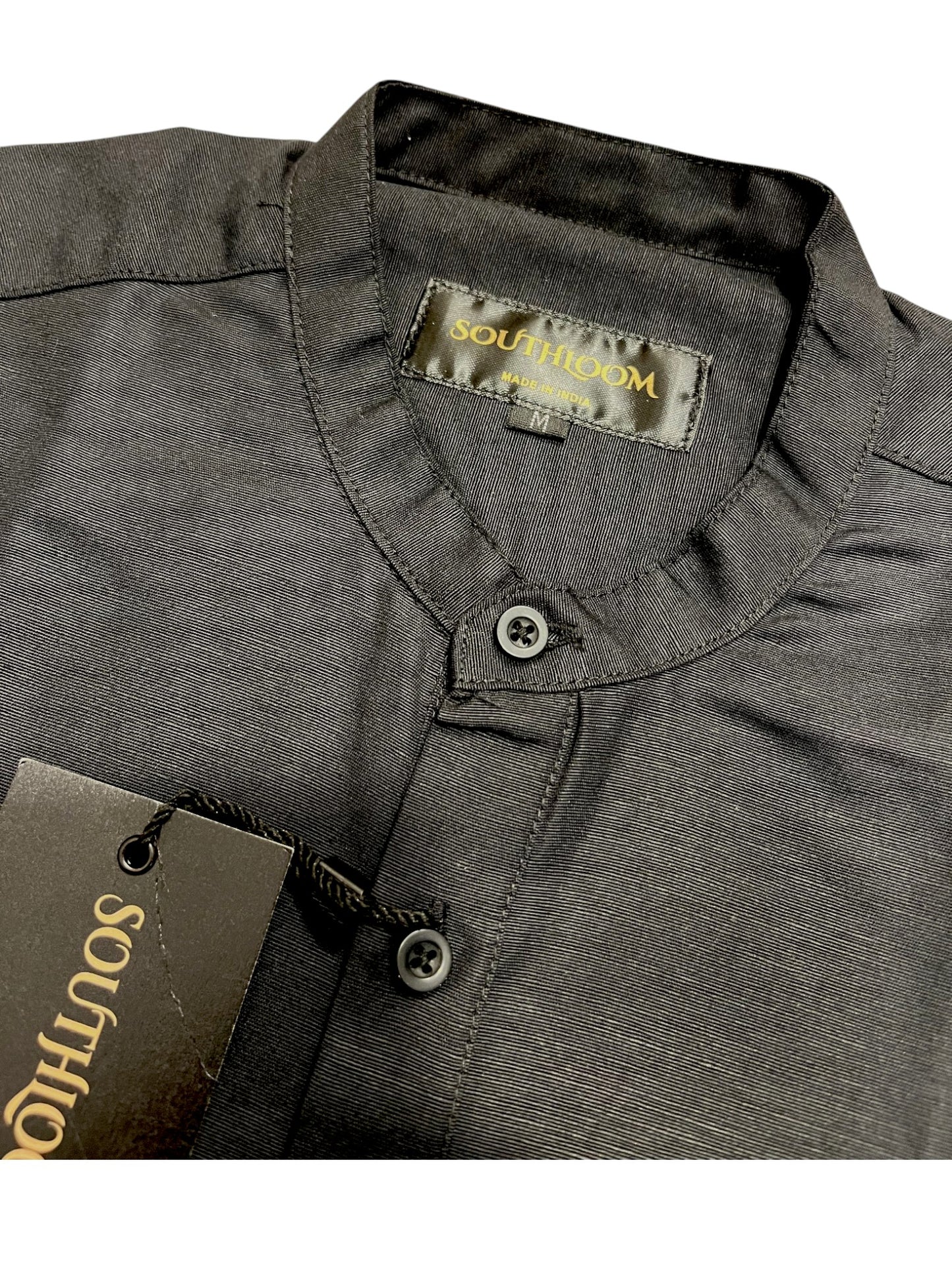 Southloom Black Short Cotton Kurta Shirt for Men