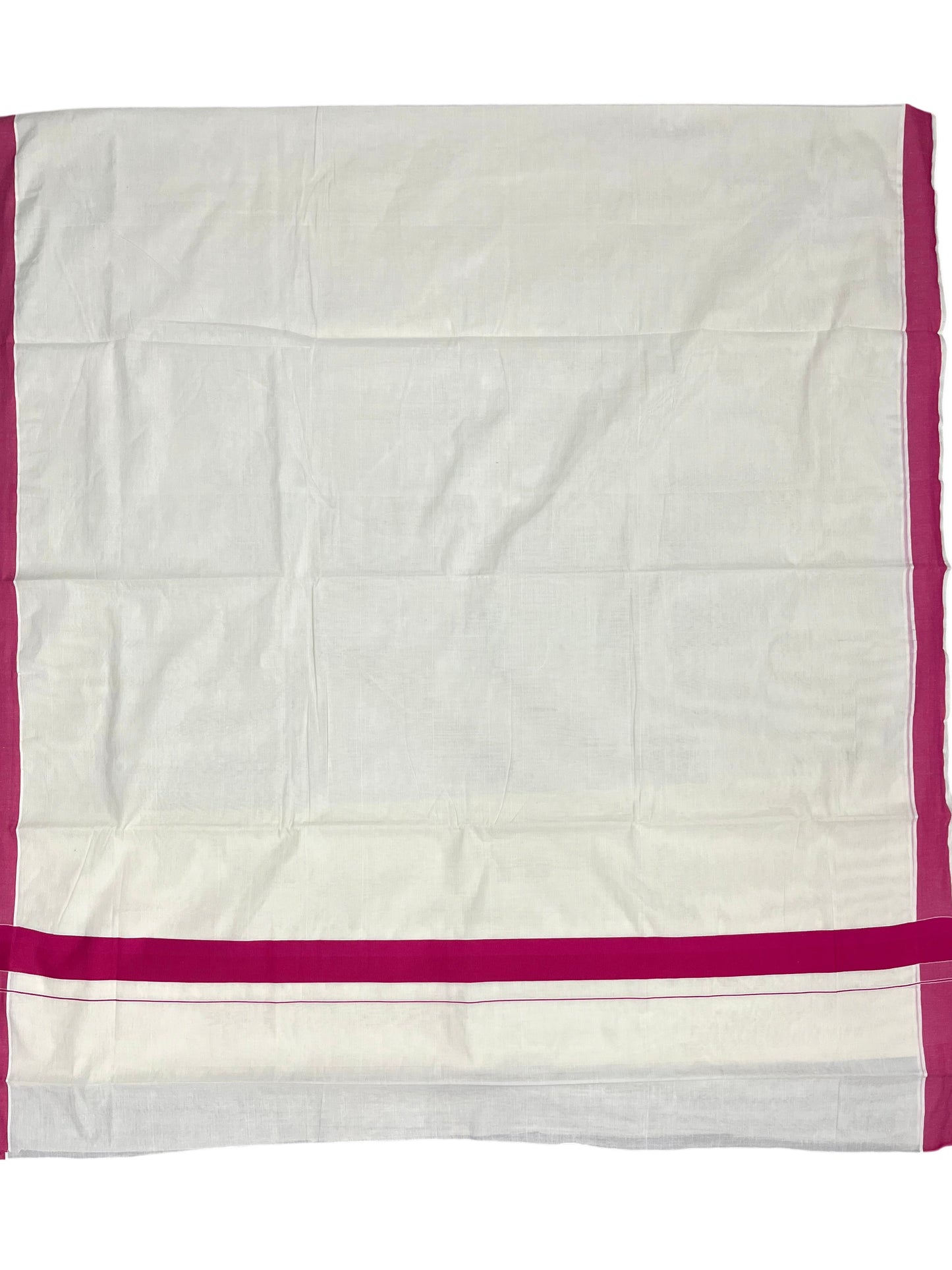 Southloom Pure Cotton Kerala Saree with Pink Plain Border