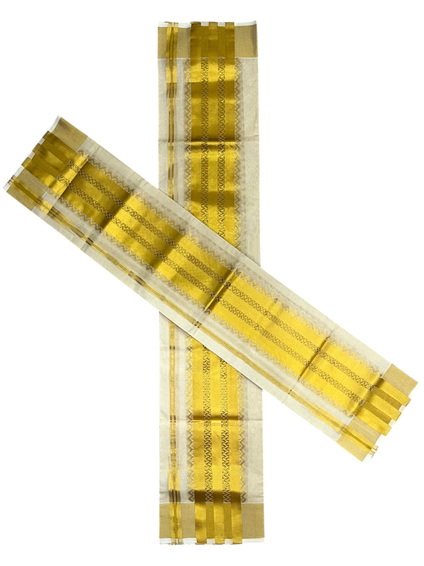 Southloom Premium Tissue Handloom Set Mundu with Chuttikara Kasavu Border (2.80 Mtr) SL632