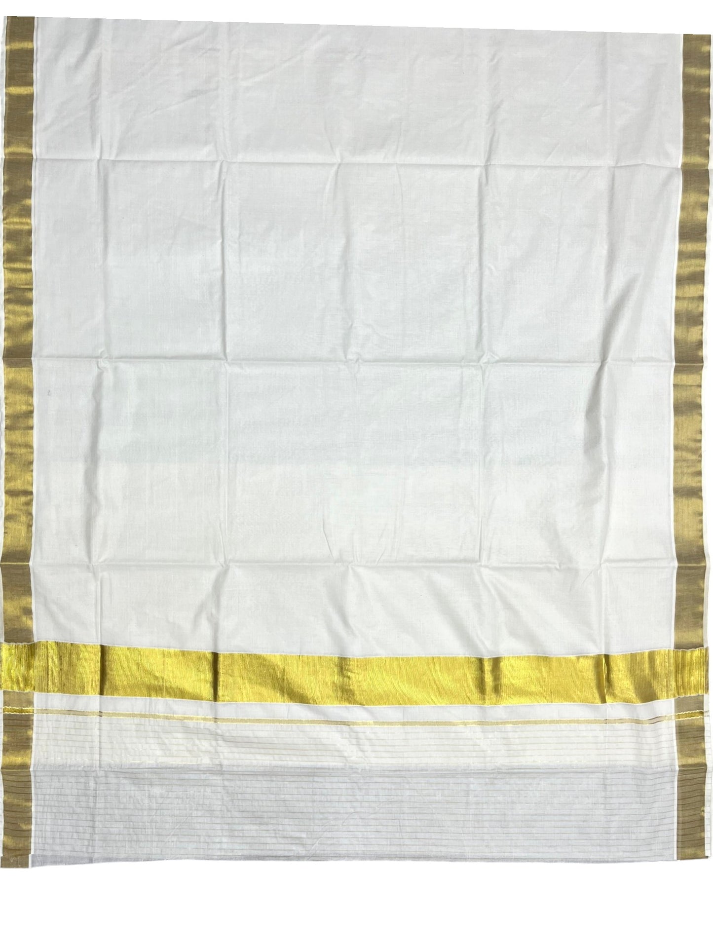 Southloom Pure Cotton Kerala Kasavu Saree with 3 inch Border