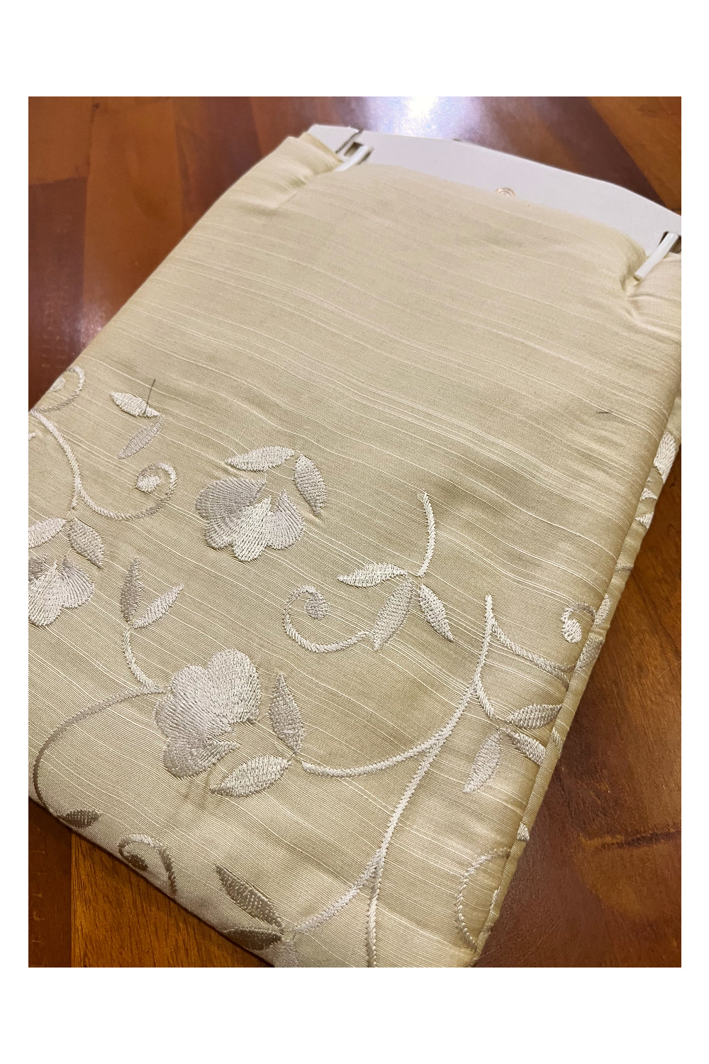 Southloom Off White Floral Woven Semi Silk Short Kurta for Men