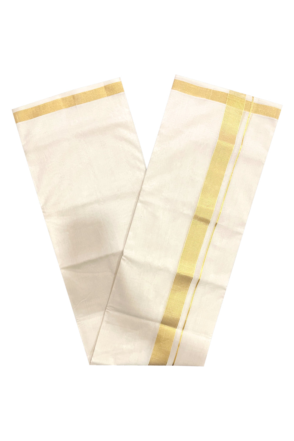 Southloom Premium Balaramapuram Unakkupaavu Handloom Kasavu Mundu (South Indian Kerala Dhoti)