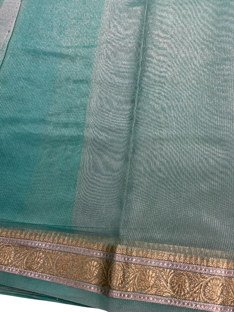 Southloom Tissue Organza Saree With Stripes Design in Multicolour SL353