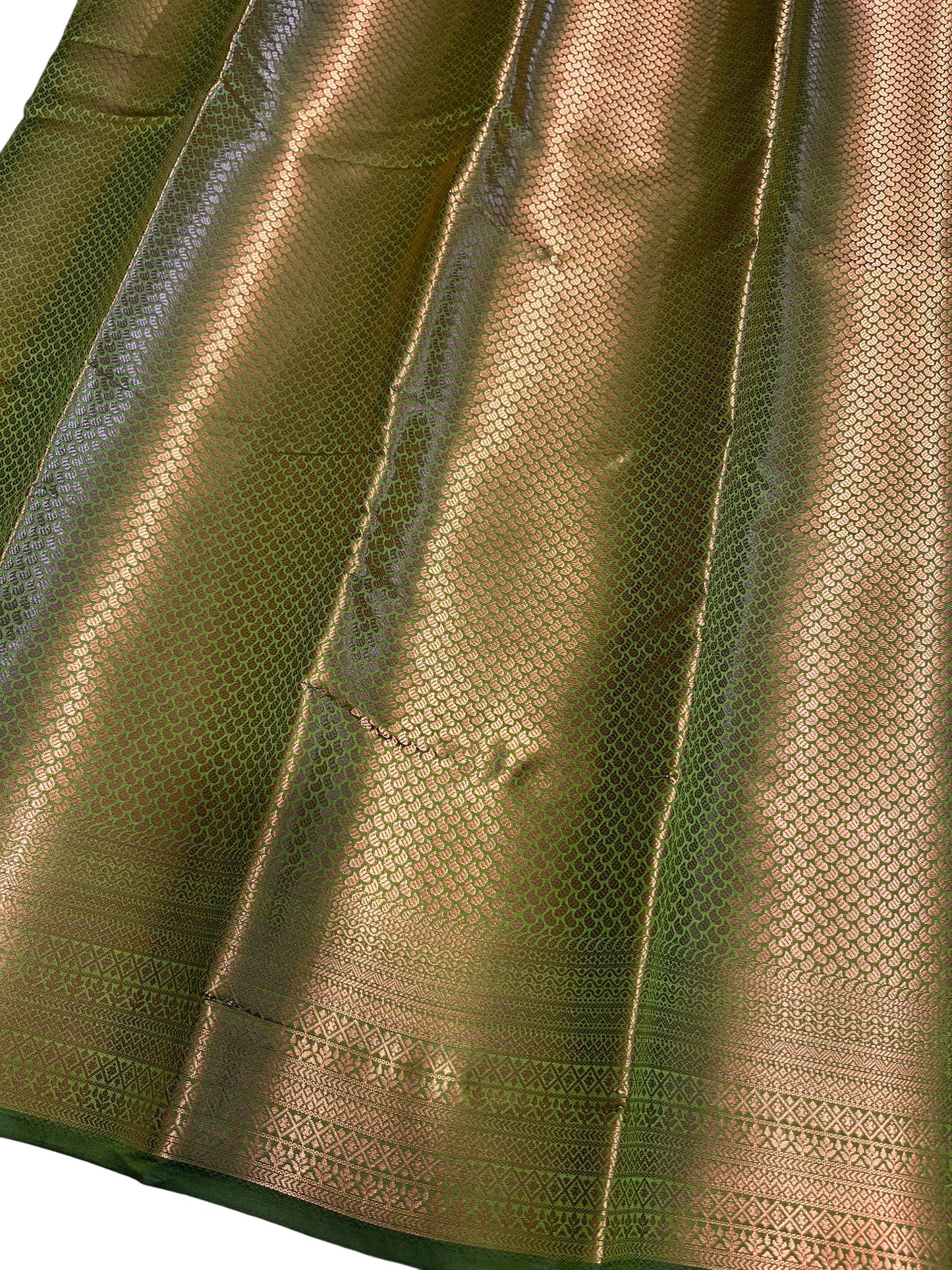 Southloom Semi Silk Brocade Bridal Saree With Woven Borders in Green