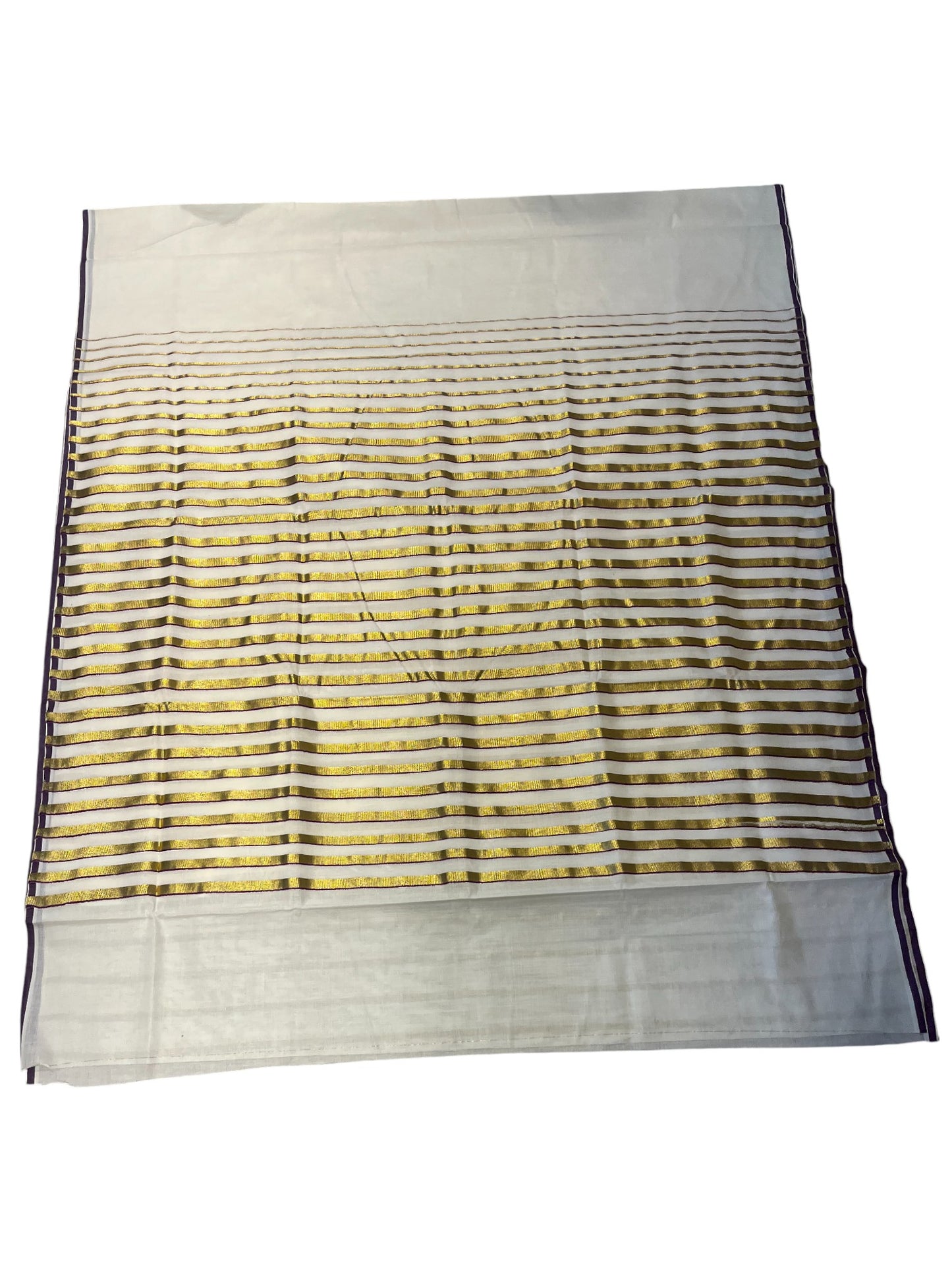 Southloom Puliyilakkara Purple and Gold Kasavu Kerala Saree with Woven Blouse