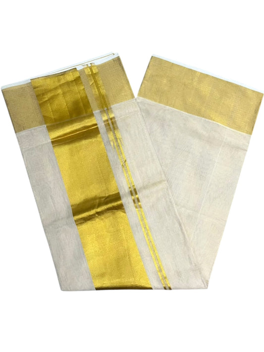 Southloom Super Premium Balaramapuram Handloom Tissue Saree Chutti Kara with Gold Kasavu and Gold Border In 5 Inch