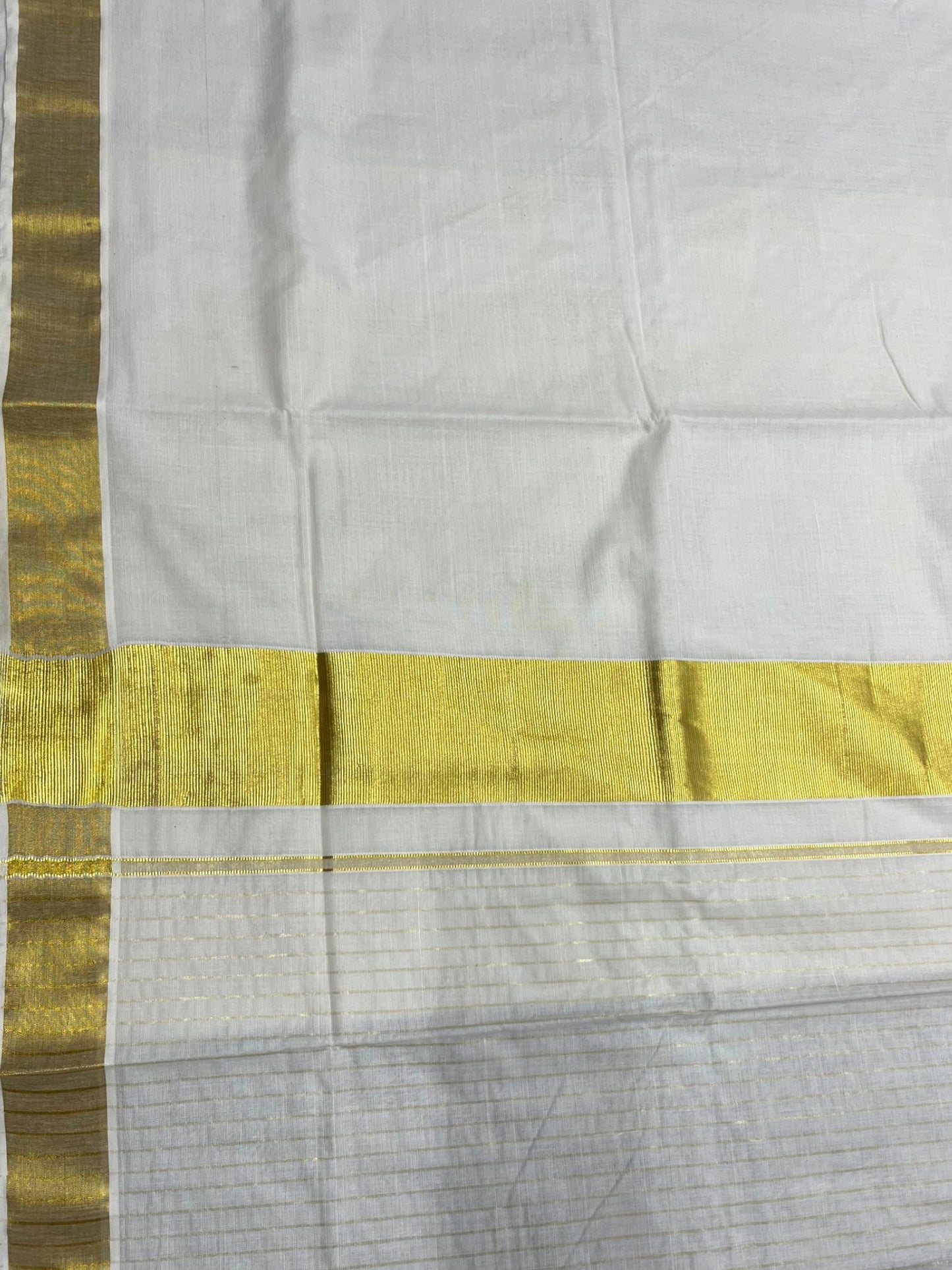 Southloom Pure Cotton Kerala Kasavu Saree with 3 inch Border