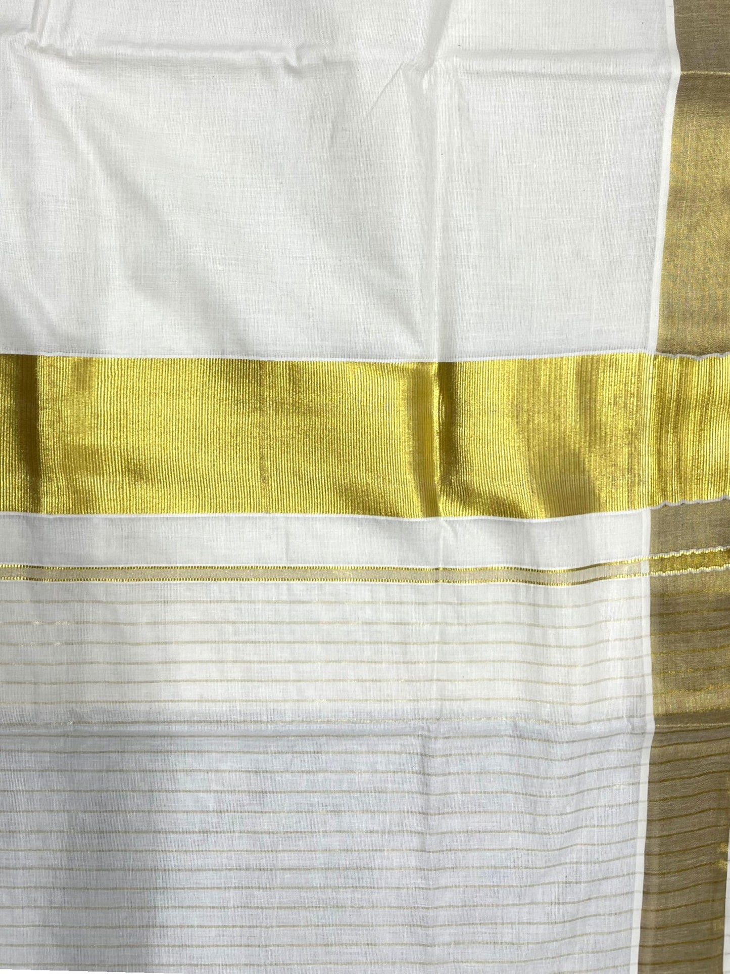 Southloom Pure Cotton Kerala Kasavu Saree with 3 inch Border