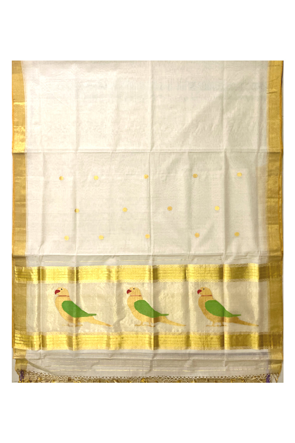 Southloom Original Balaramapuram Handloom Premium Saree with Handwoven Parrot Design