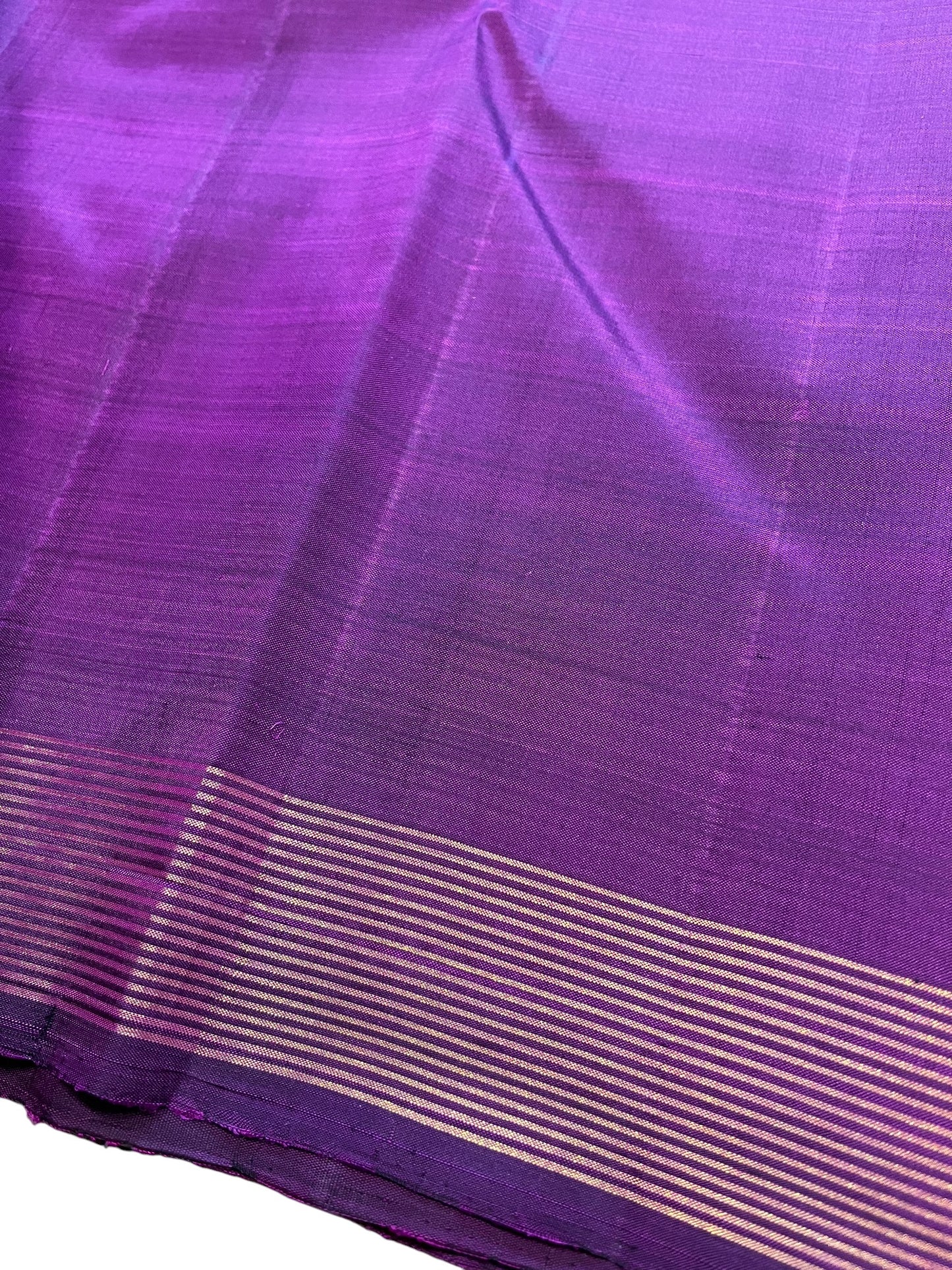 Southloom Pure Handloom Bridal Kanchipuram Silk Saree with Korvai Work (Violet)