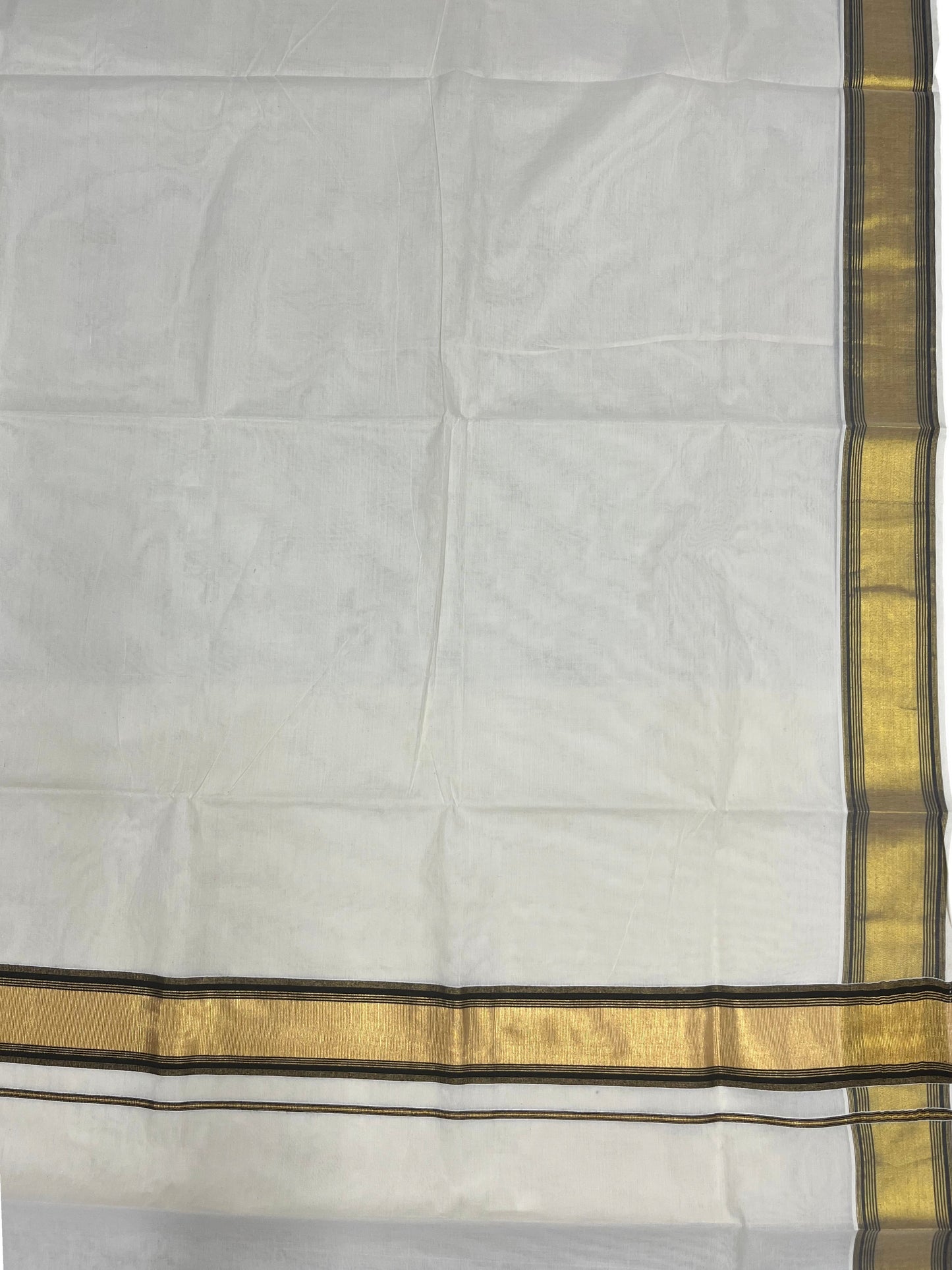 Southloom Kerala Cotton Kasavu Saree with Black Border
