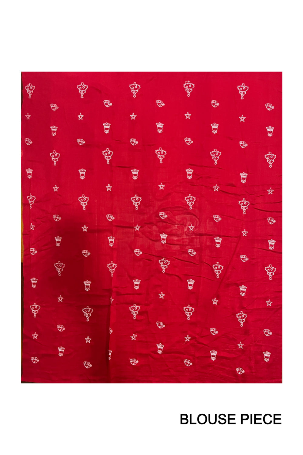 Southloom Art Silk Red Designer Plain Saree with Embroidery Work Blouse Piece