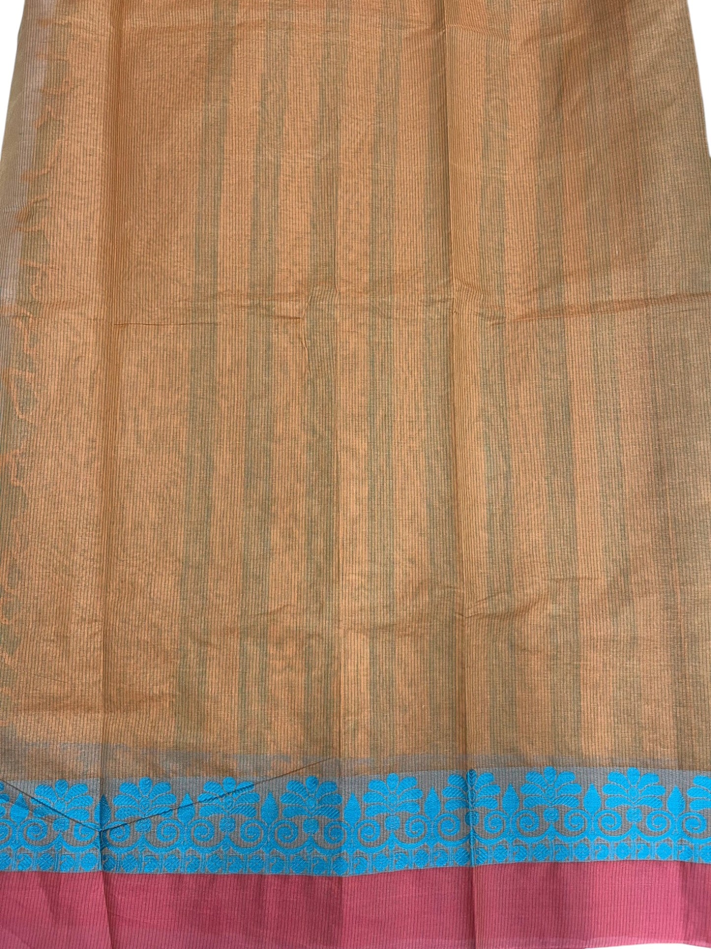 Southloom Kerala Cotton Saree with Floral Woven Works Across Body in Green