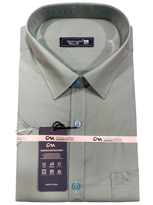 Southloom Pure Cotton Green Plain Shirt (46 HS)