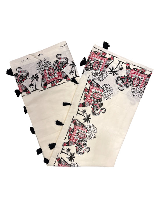 Southloom Kerala Cotton Saree with Elephant Design