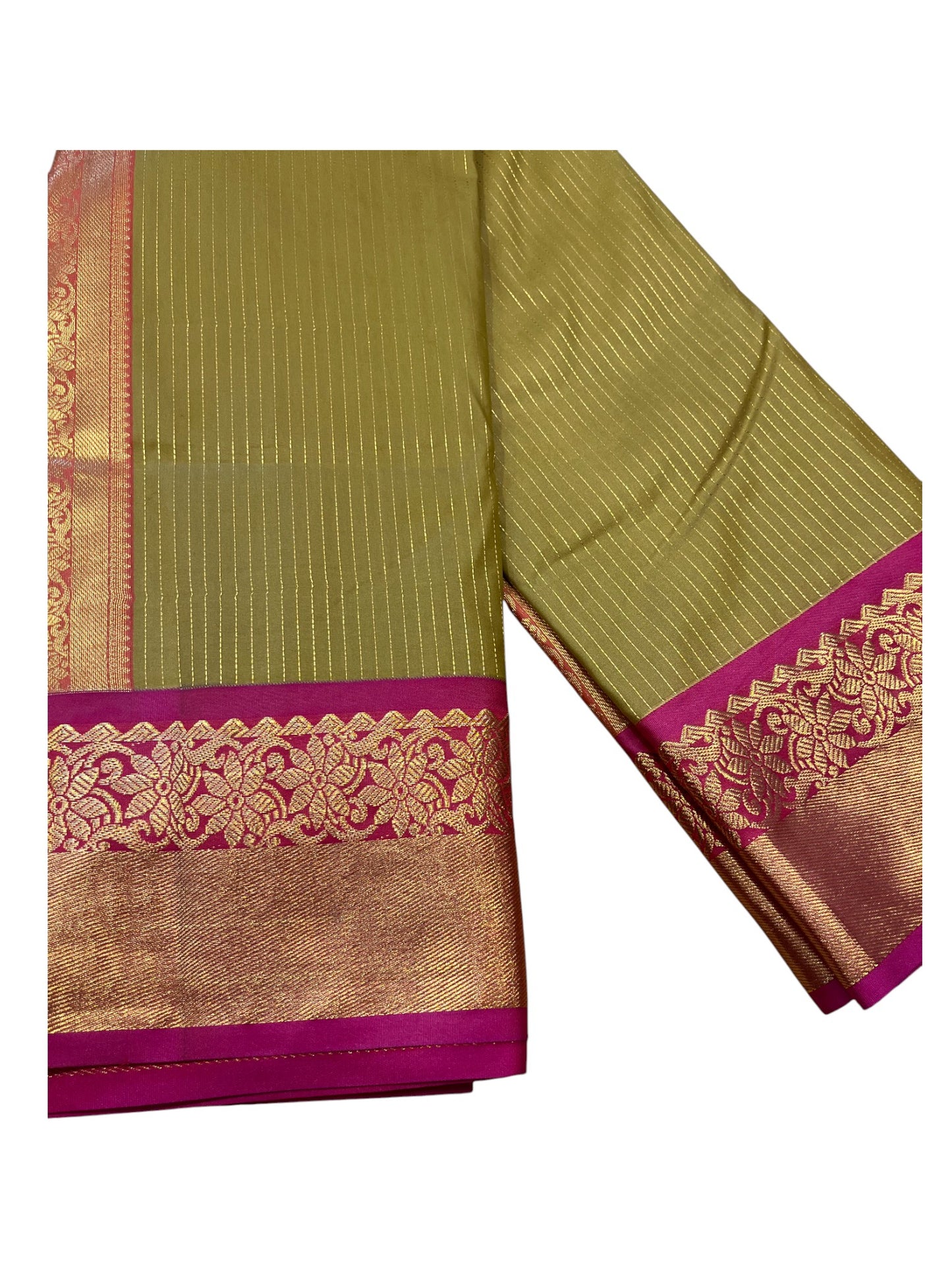Southloom Banarasi Semi Silk Saree with Woven Work on Body (Green)
