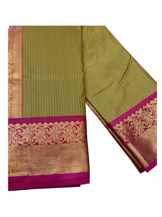 Southloom Banarasi Semi Silk Saree with Woven Work on Body (Green)