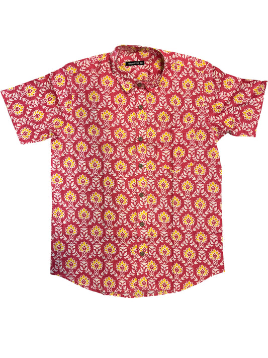 Southloom Jaipur Pure Cotton Printed Shirt For Men (Large)