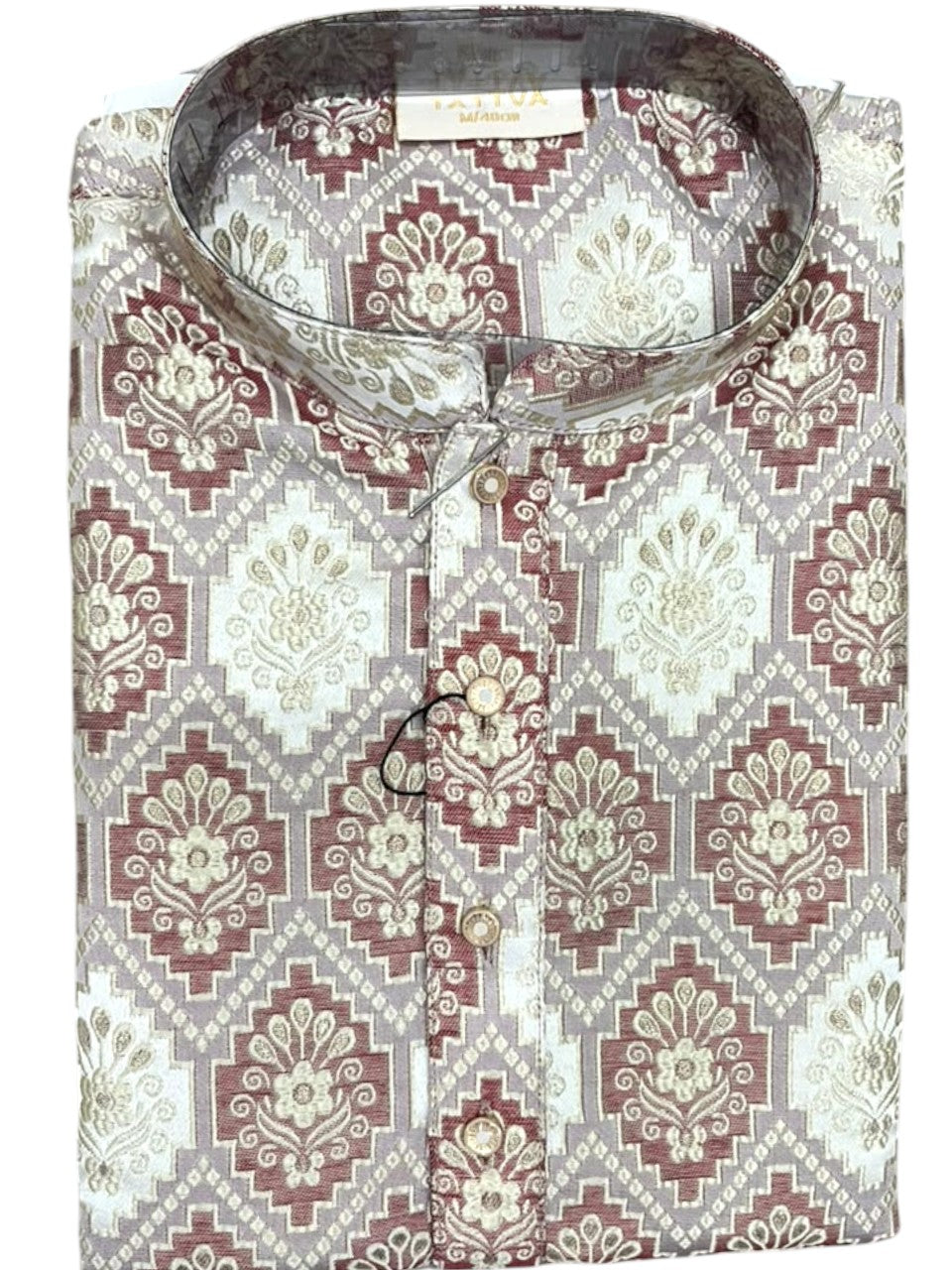 Southloom Woven Patterns Semi Silk Short Kurta for Men SL590