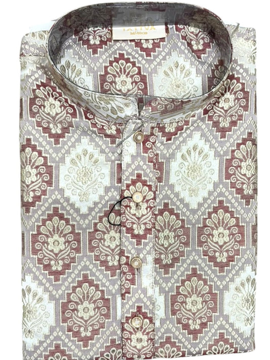Southloom Woven Patterns Semi Silk Long Kurta for Men SL590