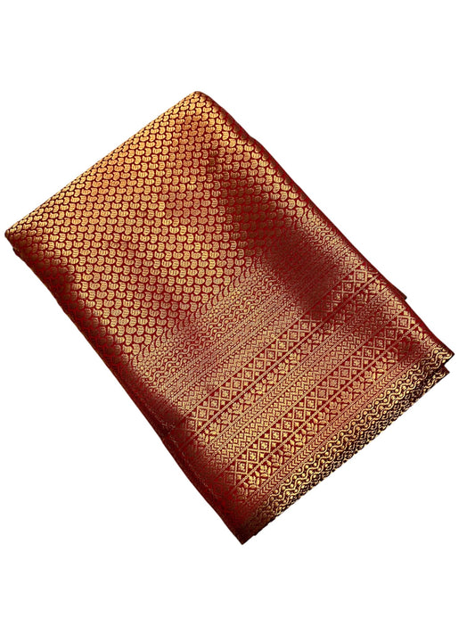 Southloom Semi Silk Brocade Bridal Saree With Woven Borders