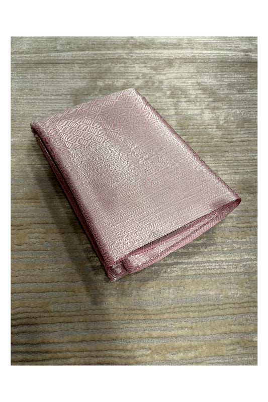 Southloom Banarasi Silver Zari Brocade Work Silk Saree in Pink Pastel Shade