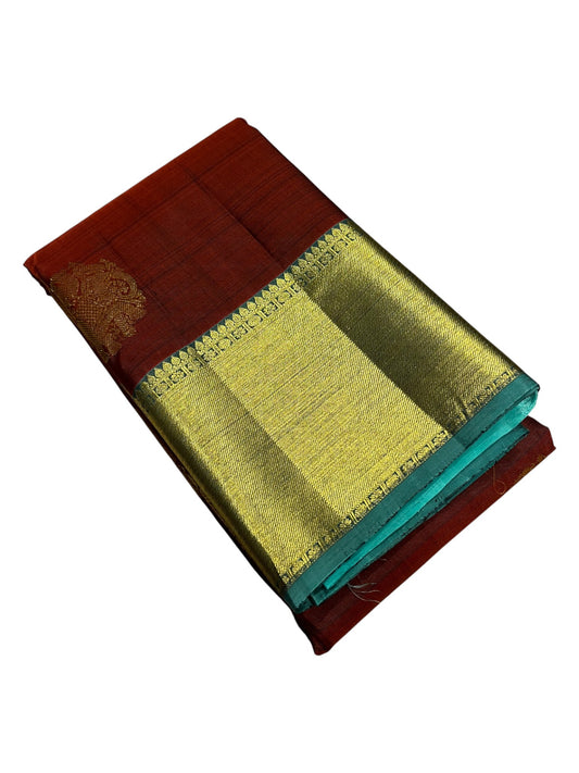 Southloom Premium Bridal Handloom Kanchipuram Silk Saree With Butta Works