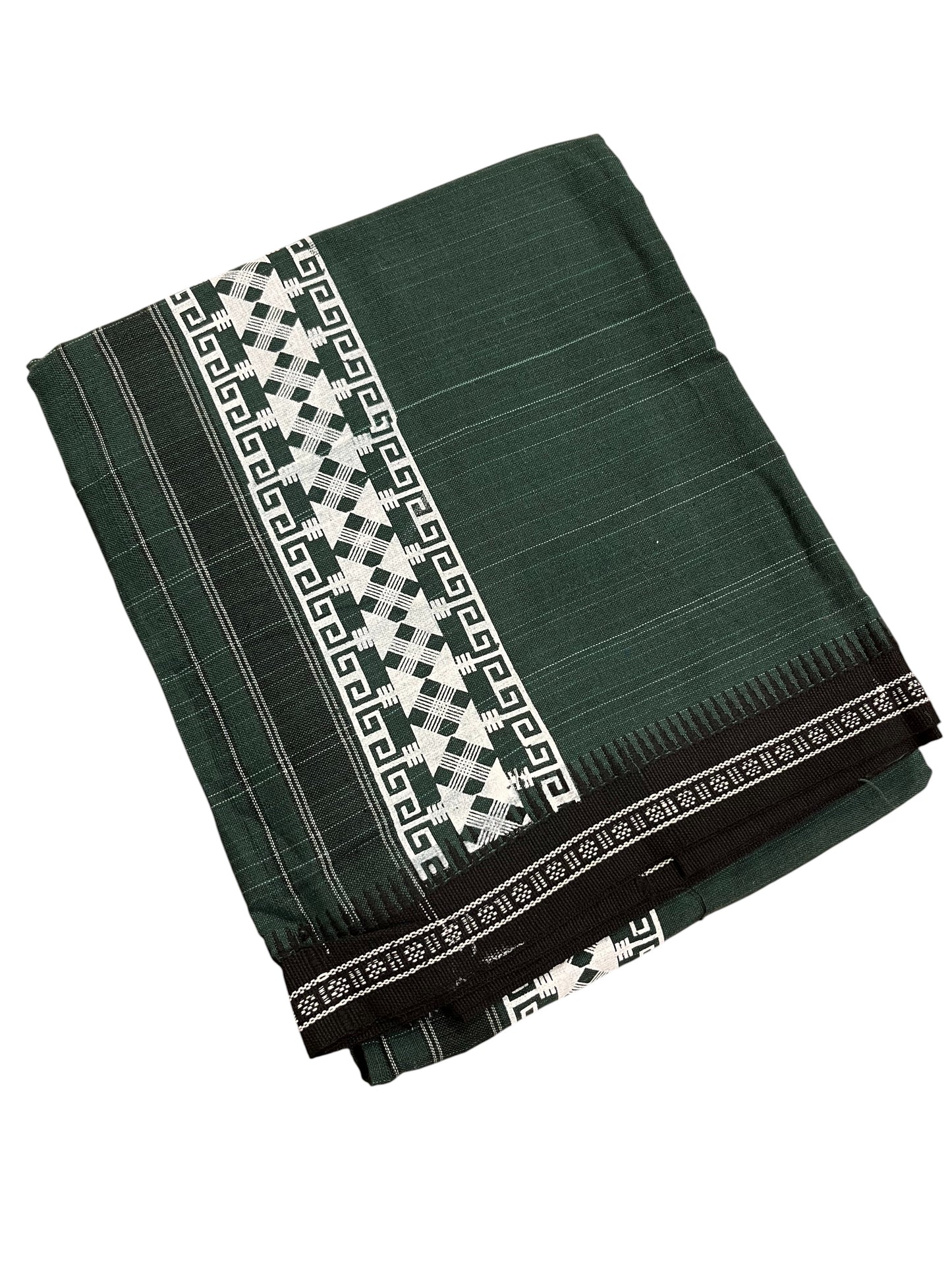 Southloom Green Printed Single Mundu / Otta Mundu / Lungi (South Indian Kerala Dhoti)