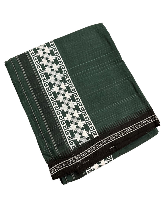 Southloom Green Printed Single Mundu / Otta Mundu / Lungi (South Indian Kerala Dhoti)