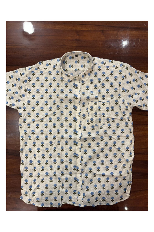 Southloom Jaipur Pure Cotton Printed Shirt For Men (3XL)
