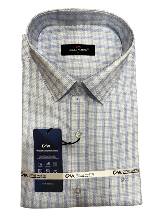 Southloom Pure Cotton Blue Cheack Shirt (44 FS)