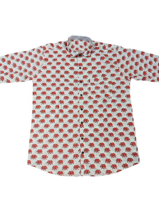 Southloom Jaipur Pure Cotton Block Printed Shirt for Men (Medium)