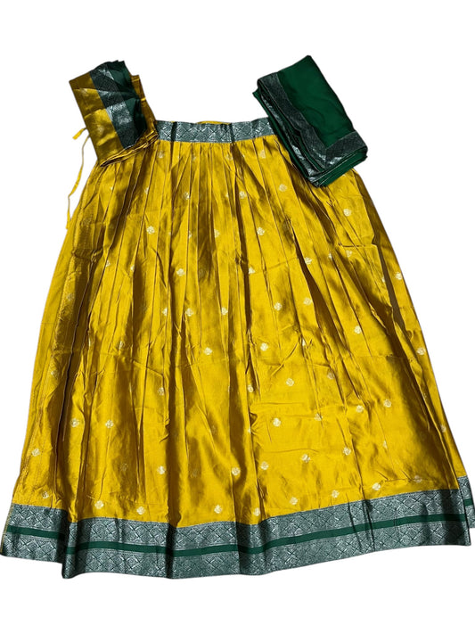 Southloom Semi Silk Dhavani Set with Pavada and Yellow Blouse PieceSLDHAVANI SL542