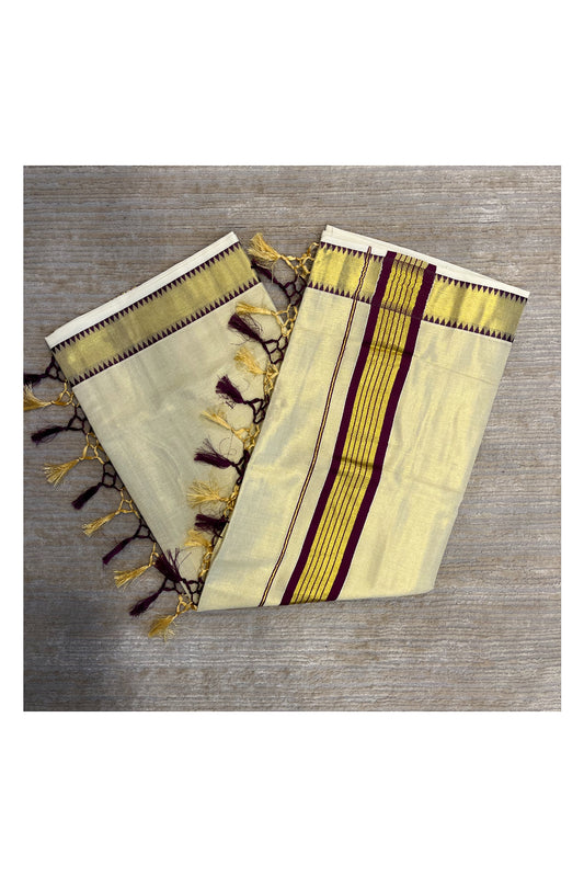 Southloom Kerala Tissue Kasavu Saree