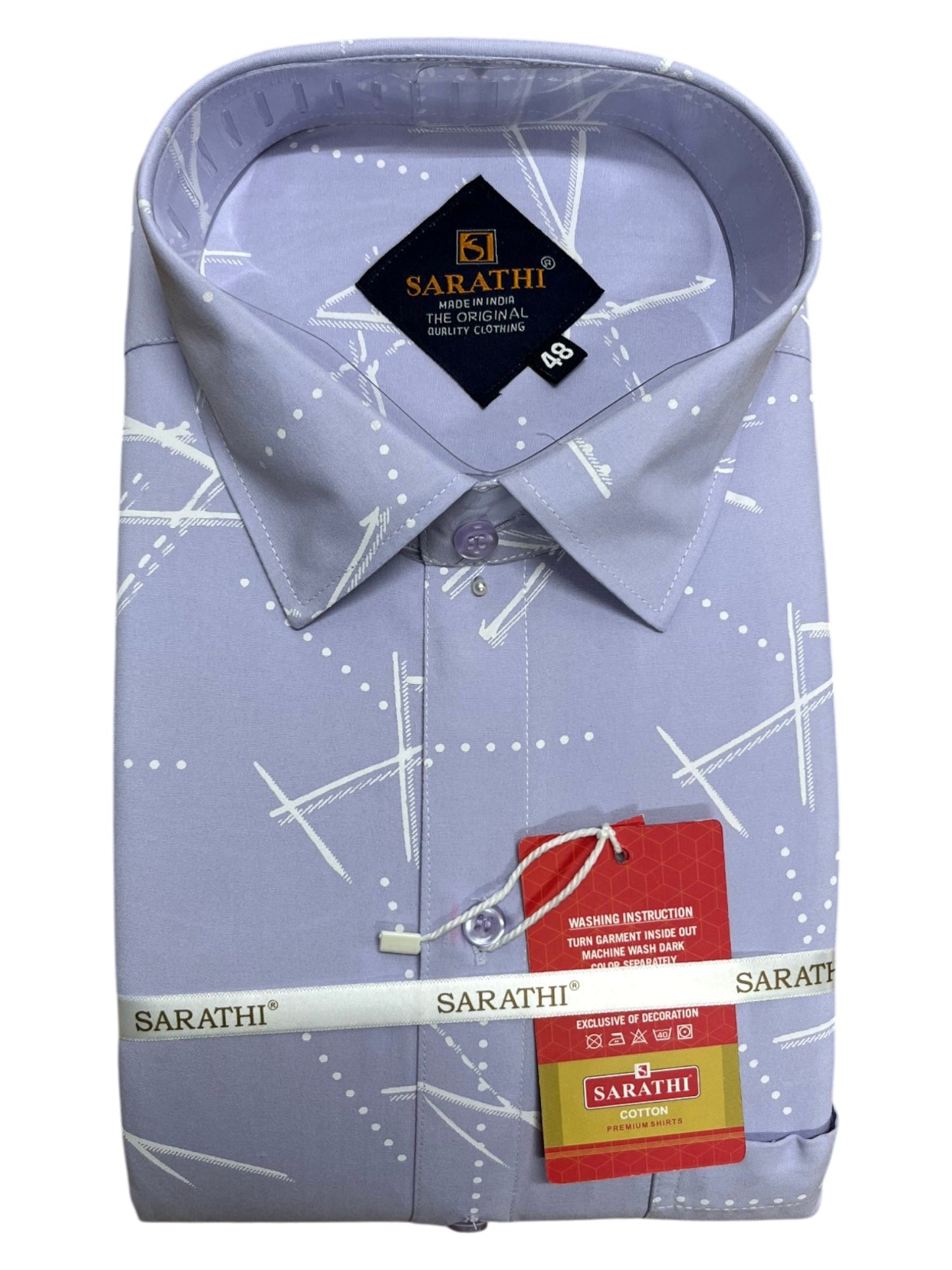 Southloom Pure Cotton Lavender Lines Shirt SLSHIRT 48 FS