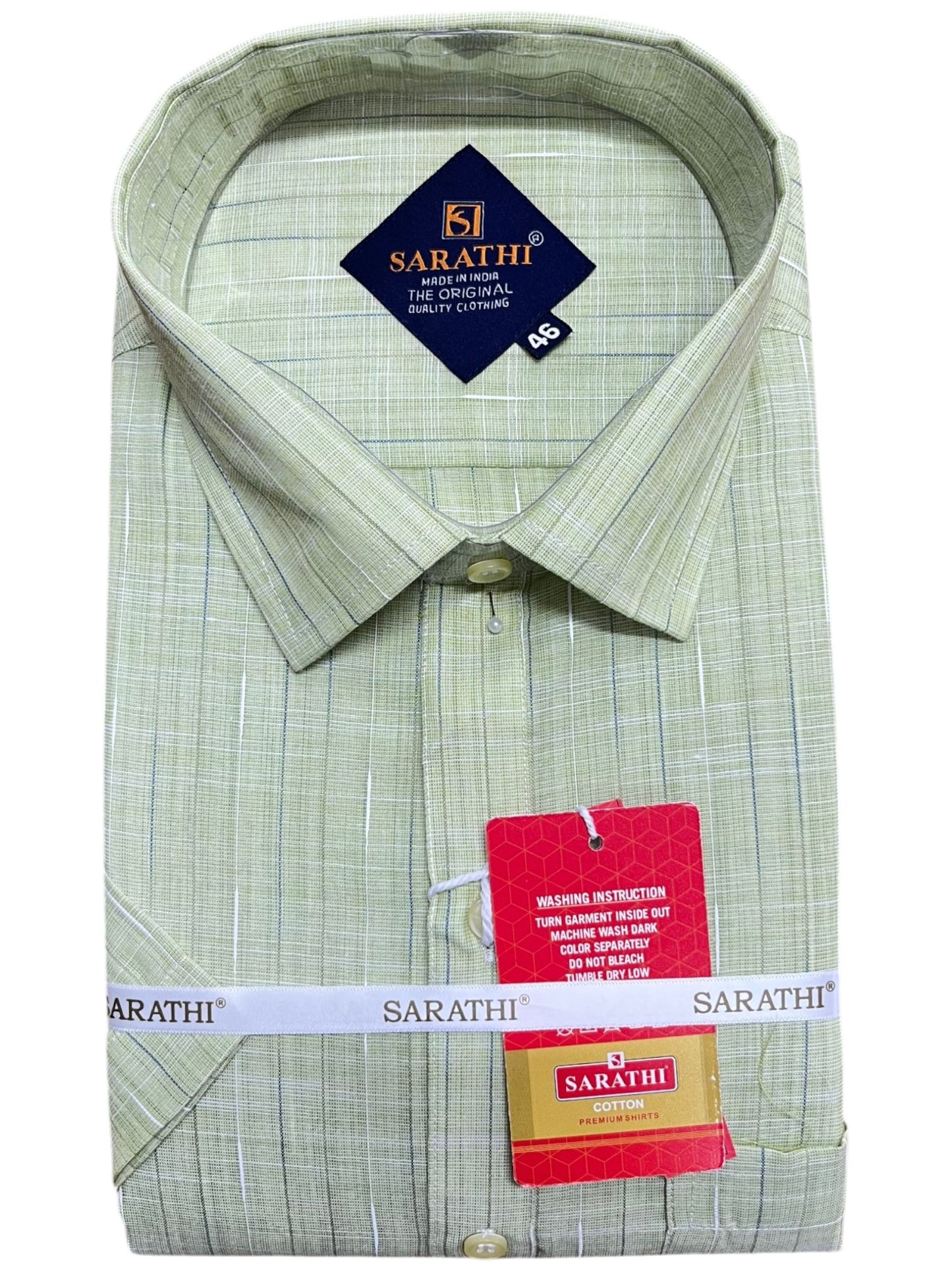 Southloom Pure Cotton Green Plain Shirt SLSHIRT 46 HS