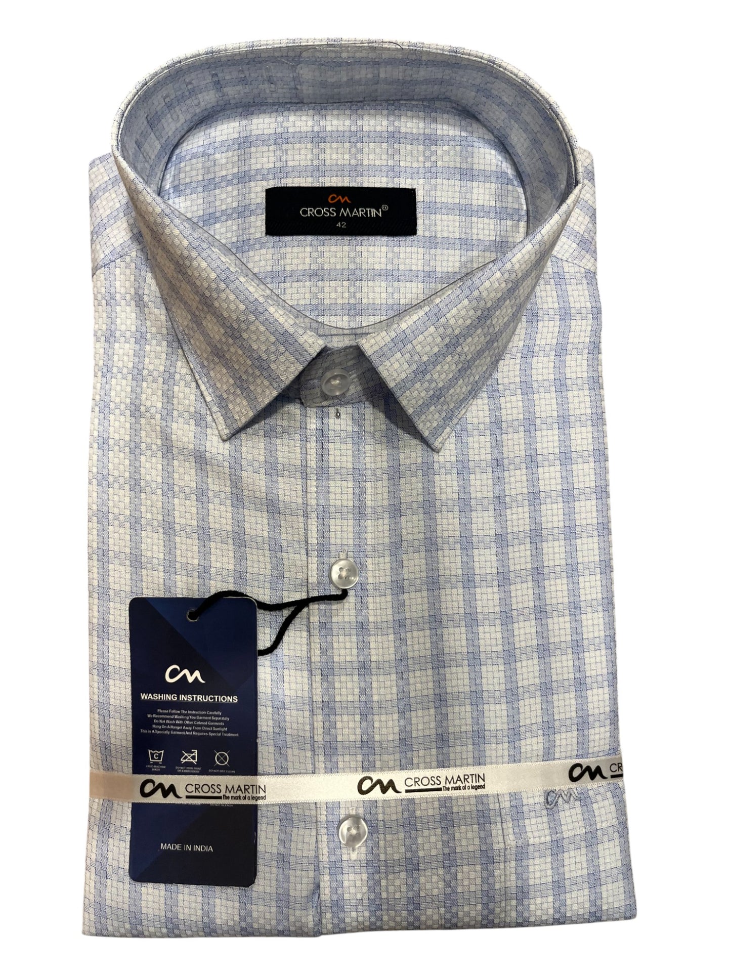 Southloom Pure Cotton Blue Printed Shirt (42 FS)